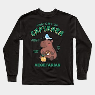 Friendly Capybara Vegetarian Long Sleeve T-Shirt